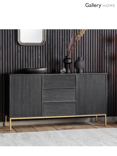 Gallery Home Black Archer 2 Door 3 Drawer Sideboard (M79112) | £950