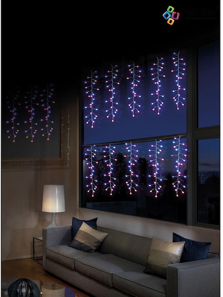 Premier Decorations Ltd Christmas Frosted Cluster Curtain With Digital Effects (M79946) | £35