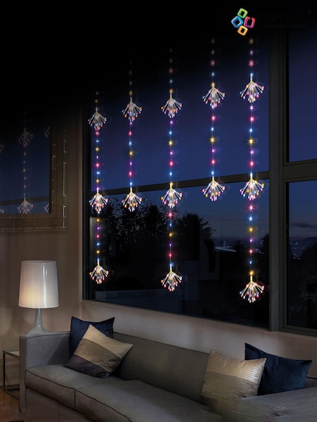 Premier Decorations Ltd Christmas Sputnik Twinkle Curtain Rainbow LEDs (M79948) | £30