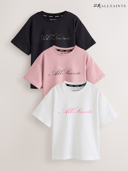 Pink/Black - Script Logo T-shirts 3 Pack