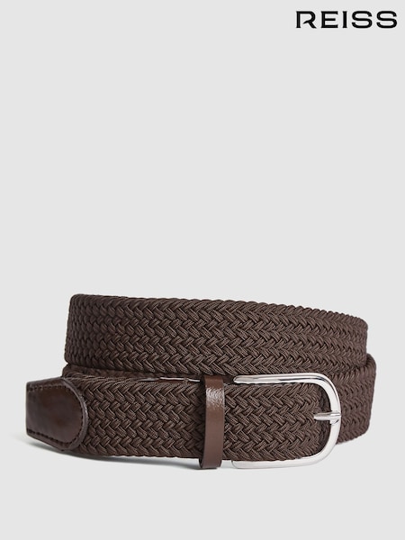 Reiss Mid Brown Elmont Woven Belt (M81828) | £55