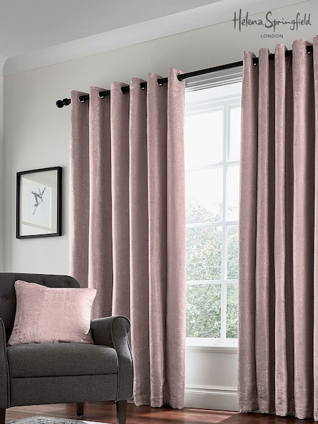 Helena Springfield Pink Roma Lined Eyelet Curtains (M82078) | £88 - £160