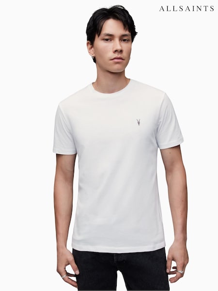AllSaints White Brace Short Sleeve Crew T-Shirt (M82502) | £39