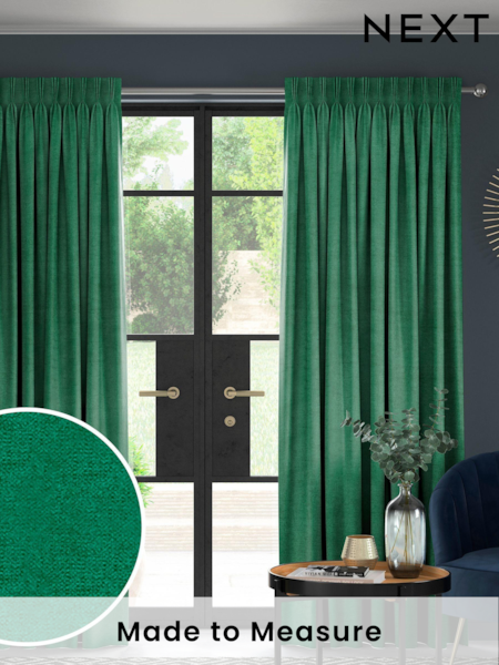 Emerald Green Lazio Made To Measure Curtains (M84462) | £100