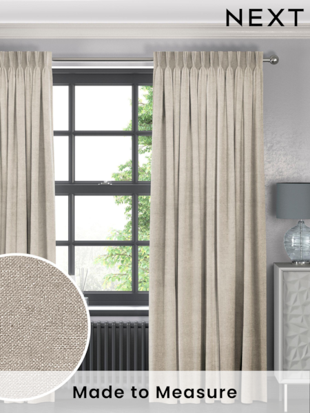 Oyster Natural Lazio Made To Measure Curtains (M84464) | £100