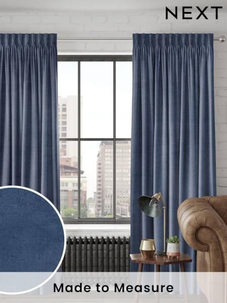 Indigo Blue Lazio Made To Measure Curtains (M84465) | £100