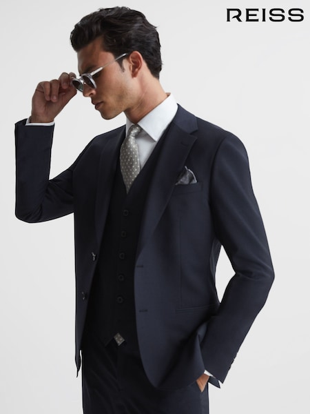 Reiss Navy Hope Modern Fit Travel Blazer (M86158) | £98