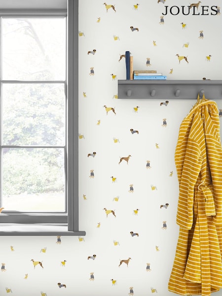 Joules Creme Harbour Dogs Wallpaper (M86901) | £1