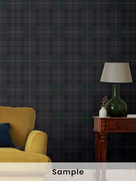 Joules Heritage Blue Rothero Check Wallpaper (M86903) | £1