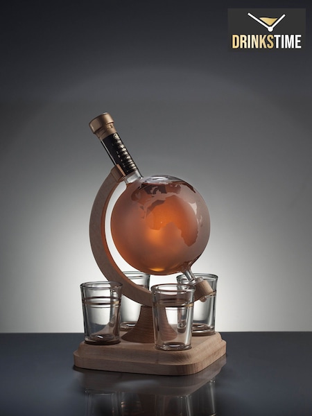DrinksTime Stylish Whisky Globe Malt Whisky Decanter Set (M87195) | £100