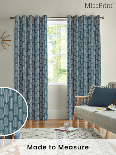 MissPrint Ink 100% Cotton Bloom Made to Measure Curtains (M87782) | £91