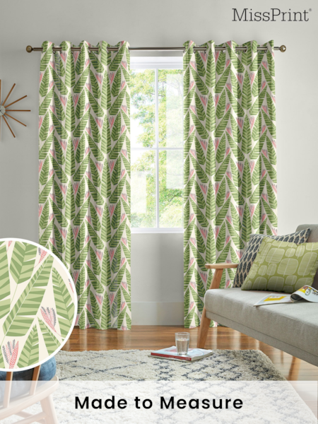 MissPrint Palm 100% Cotton Jungle Made to Measure Curtains (M87789) | £91