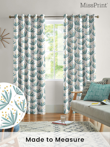 MissPrint Tidy Tips 100% Cotton Wildflower Made to Measure Curtains (M87804) | £91