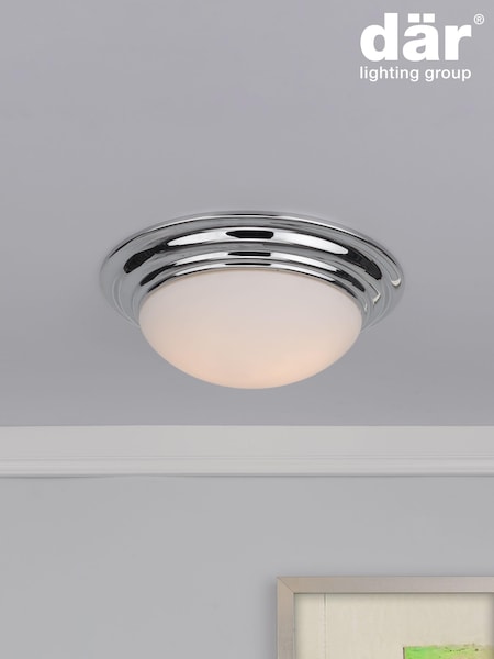 Dar Lighting Chrome Dar Biba Large Bathroom Flush Ceiling Light (M87983) | £79
