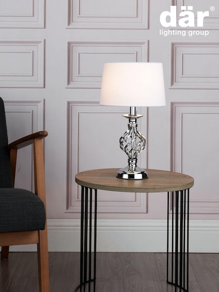Dar Lighting Chrome Dar Cowley Touch Table Lamp With Shade (M88004) | £43