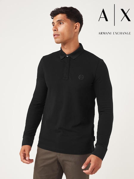 Armani Exchange Long Sleeve Polo Shirt (M88359) | £70