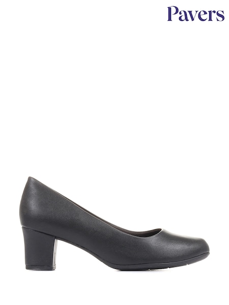 Pavers Black Heeled Court Shoes (M88591) | £37.99
