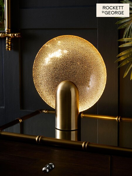 Rockett St George Gold Glass Dish Table Lamp (M88676) | £90
