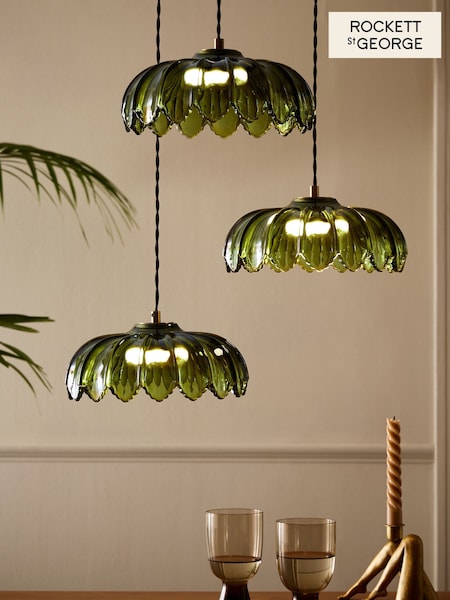 Rockett St George Gold/Green Desert Island Cluster Ceiling Light (M88682) | £200