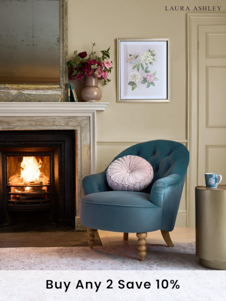 Laura Ashley Velvet Seaspray Blue Hanby Accent Chair (M90006) | £449