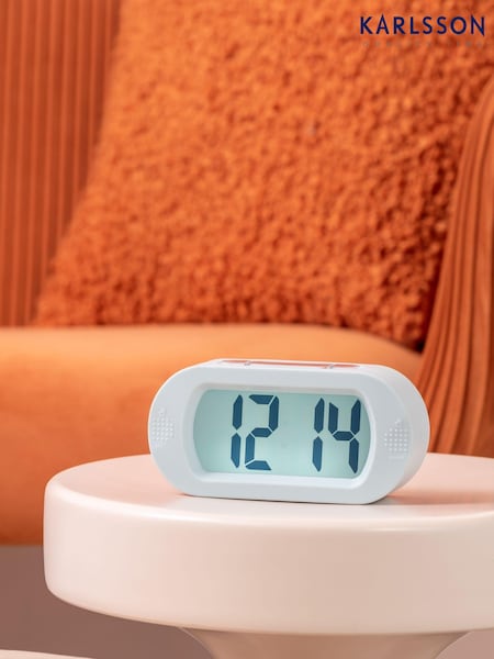 Karlsson Blue Copper LED Mirror Alarm Clock (M90449) | £33
