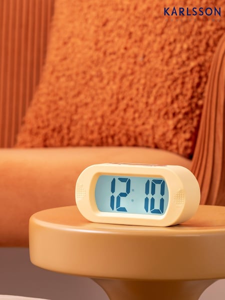 Karlsson Yellow Copper LED Mirror Alarm Clock (M90496) | £32