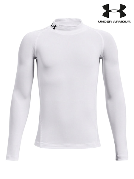 Under Armour Pearl White Heat Geat Mock Neck Long Sleeve T-Shirt (M90975) | £26
