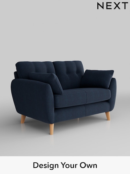 Fine Chenille Easy Clean/Dark Navy Blue Wilson Buttoned Back (M91059) | £850