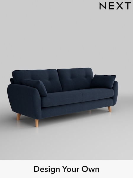 Fine Chenille Easy Clean/Dark Navy Blue Wilson Buttoned Back (M91059) | £1,150