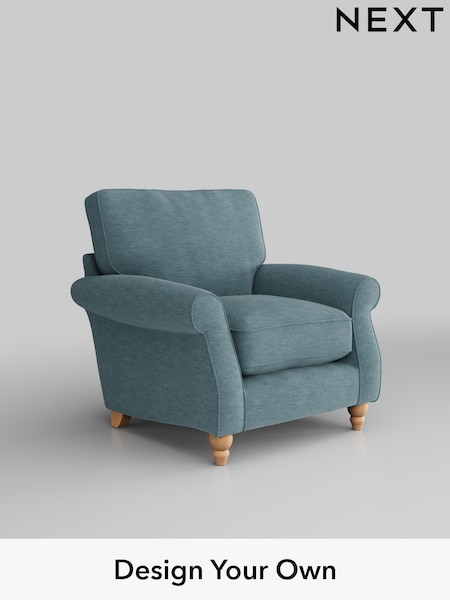 Fine Chenille Easy Clean/Mid Blue Ashford Relaxed Sit (M91245) | £925