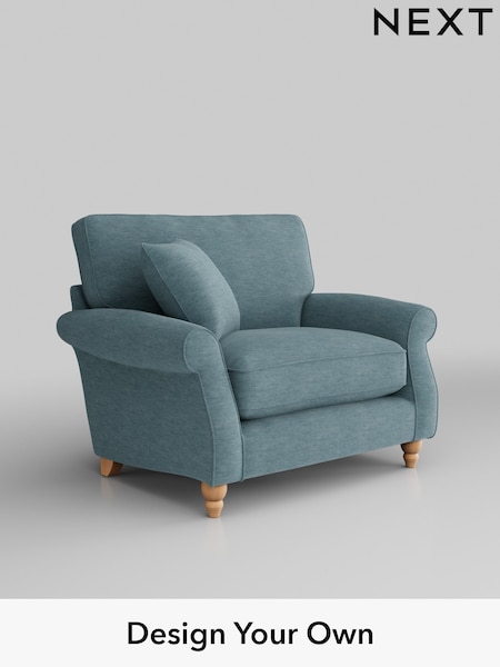 Fine Chenille Easy Clean/Mid Blue Ashford Relaxed Sit (M91245) | £1,025