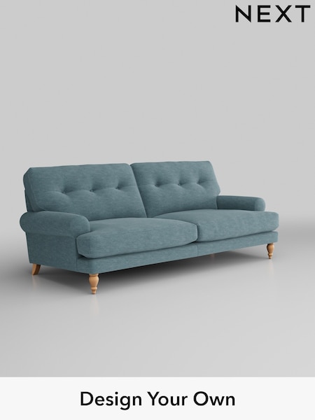 Fine Chenille Easy Clean/Mid Blue Erin Buttoned Back Deep Relaxed Sit (M91246) | £1,425