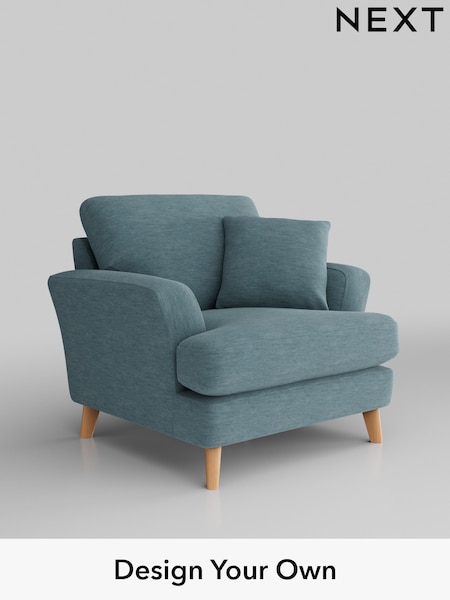 Fine Chenille Easy Clean/Mid Blue Conway Relaxed Sit (M91257) | £875