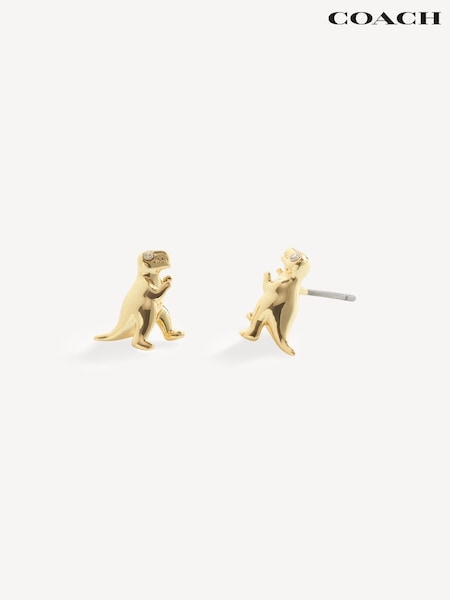 COACH Gold Tone Signature Rexy Stud Earrings (M91263) | £40