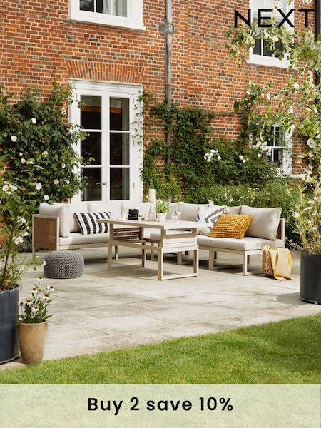 Natural Abel Rattan Garden Modular Sofa and Table Lounge Set (M91555) | £1,499
