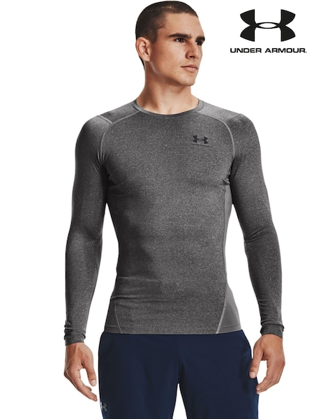 Under Armour Grey HeatGear Fitted Long Sleeve Base Layer T-Shirt (M91590) | £36