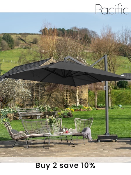 Pacific Grey Garden Icon Premium 4mx3m Oblong Faded Parasol (M93053) | £1,250