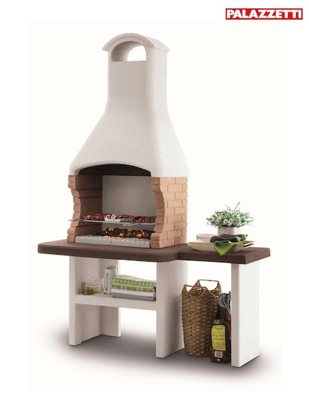 Palazzetti White Garden Jesolo 2 Masonry BBQ with Side Table (M93669) | £699