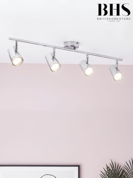 BHS Silver Freya Bathroom Spotlight 4 Light Ceiling Light (M94240) | £65