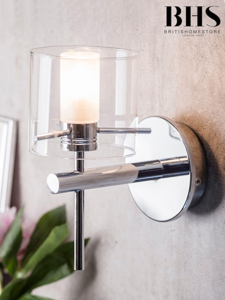 Silver Gene Cylinder Bathroom Wall Light (M94249) | £40