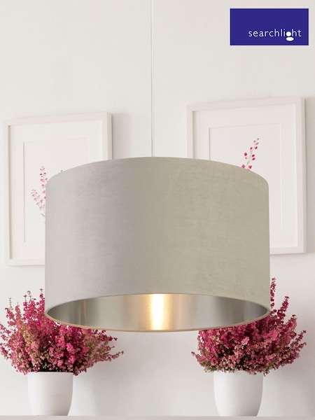 Searchlight Josie Light Grey Velvet Easy Fit Shade (M94929) | £37