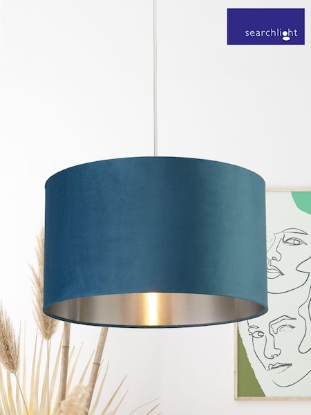 Searchlight Josie Teal Blue Velvet Easy Fit Shade (M94931) | £37