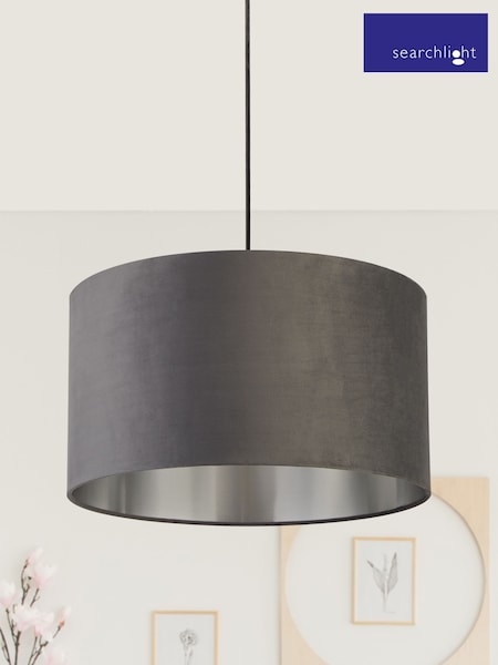 Searchlight Josie Grey Velvet Easy Fit Shade (M94934) | £40