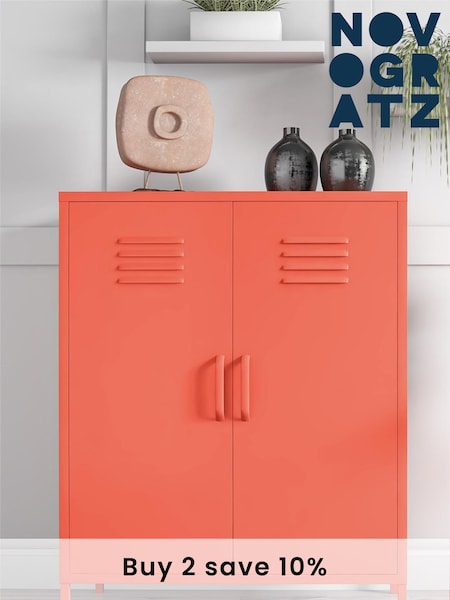 Novogratz Orange Cache 2 Door Metal Locker Storage Cabinet (M95926) | £185
