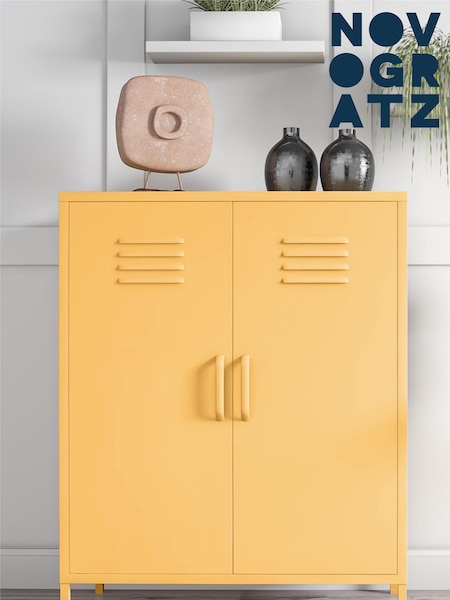 Novogratz Yellow Cache 2 Door Metal Locker Storage Cabinet (M95927) | £185
