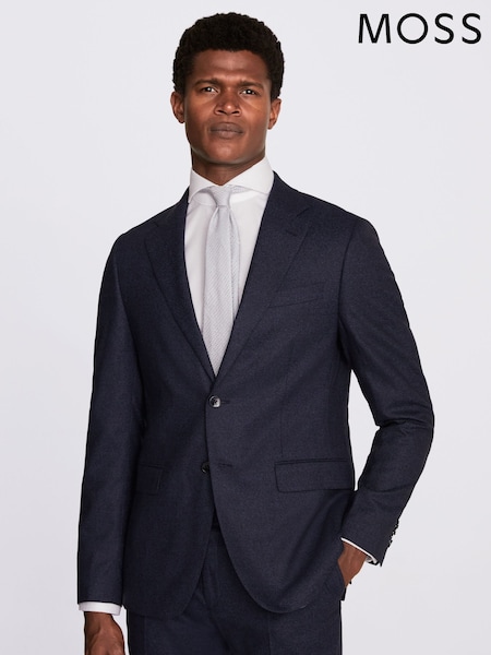 MOSS Royal Blue Slim Fit Flannel Suit: Jacket (M95999) | £259