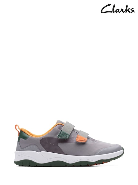 Clarks Grey Clowder Race Wide Fit G Fit Trainers (M96239) | £44 - £46