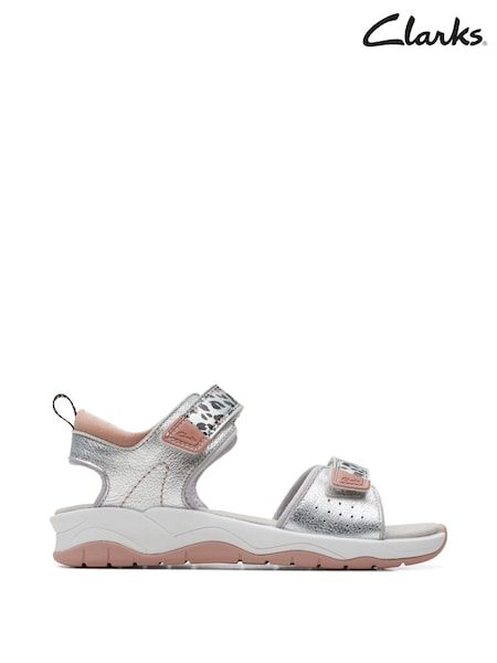 Clarks Silver Clowder Print O F Fit Sandals (M96251) | £42