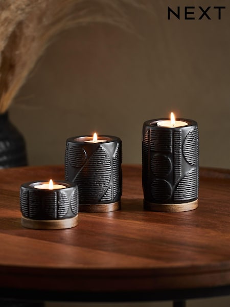 Black Bronx Tea Light Candle Holder (M96363) | £16