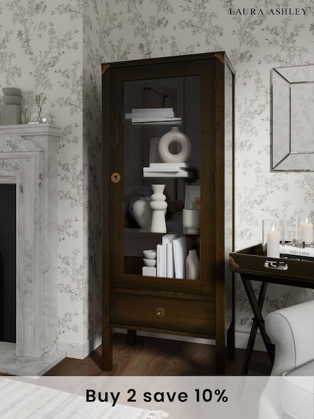 Laura Ashley Dark Chestnut Balmoral One Door One Drawer Display Unit (M96705) | £895